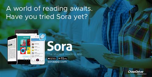 A world of reading awaits. Have you tried Sora yet? Sora: The student reading app. Soraapp.com from OverDrive Education. 
